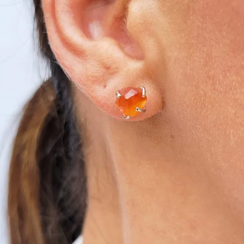 Vista 138 de Juego de joyas de piedras preciosas crudas reales con plata de ley 925 chapada en oro real, collar y aretes de piedra natal, regalo para ella por