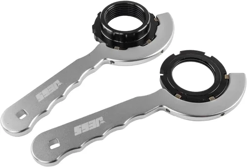 Vista 5 de JEGS Llave inglesa universal Dientes extraíbles Aluminio Billet Utiliza barra de trinquete/interruptor de 3/8 pulgadas Incluye 2 llaves