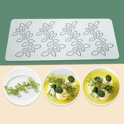 Vista 5 de Molde de silicona de hojas huecas para caramelo de chocolate 3D, molde de caramelo de hojas huecas para alimentos, decoración de comidas, molde