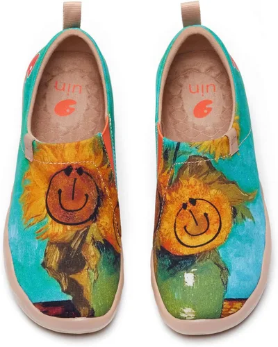 Vista 72 de UIN Mocasines casuales para mujer, de viaje, pintados, para caminar, ligeros, cómodos, de lona, tenis de moda