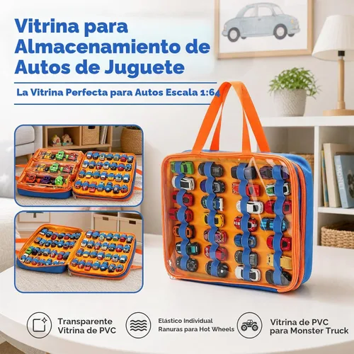Vista 4 de 84 Slots Toy Car Storage Carrying Case for Hot Wheels & Matchbox Cars
