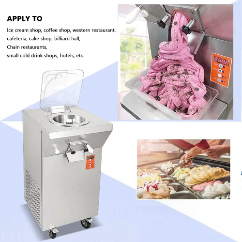 Vista 5 de Máquina de helados duros para encimera, máquina de hielo italiana, crema de mezcla de helados 20 L/H, para el hogar, camión de helados, remolque