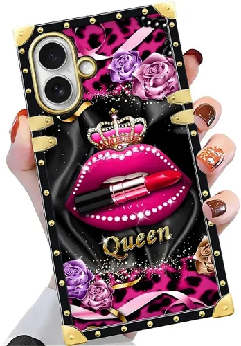 Vista 53 de Funda compatible con iPhone X/Xs, TPU suave de lujo y parte trasera de policarbonato duro para niñas y mujeres, funda protectora a prueba de golpes
