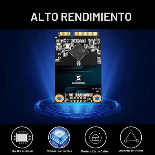Vista 2 de mSATA SSD 128GB SATA 3 6Gb/s 3D NAND Mini unidad interna de estado sólido para computadora portátil de escritorio (mSATA, 128GB)