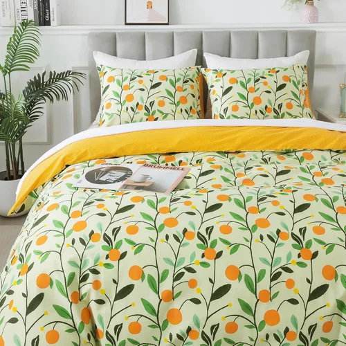 Vista 28 de HoneiLife Juegos de Fundas de Edredón Twin - Funda de Edredón Floral 100% Algodón, Juego de Ropa de Cama Transpirable de 2 Piezas con Cierre