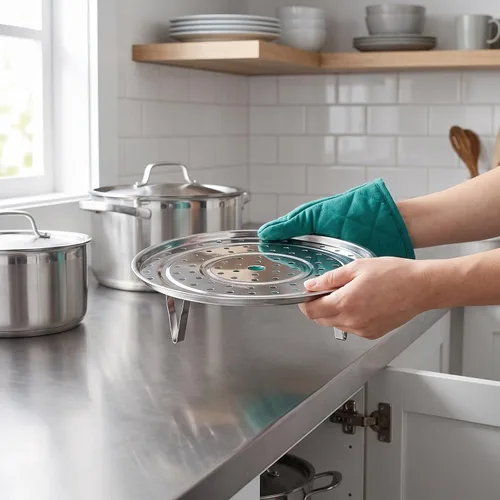 Vista 7 de 7pcs Stainless Steel Steam Tray Insert with Detachable Feet