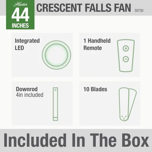 Vista 6 de Hunter Fan Company 50730 Crescent Falls Ventilador de techo, 44, galvanizado