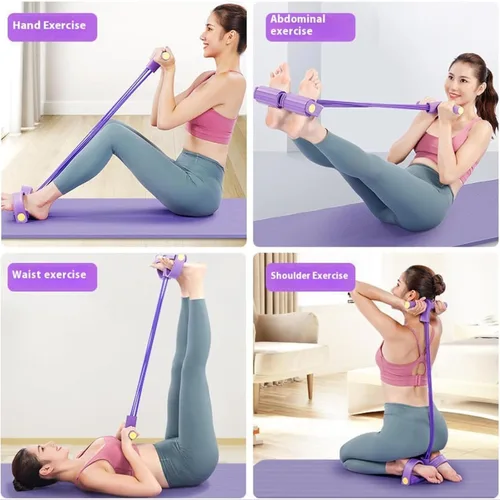 Vista 4 de Pedal Resistance Bands with Handles, 21 Fitness Resistance Bands-6 Tube, Resistance Bands with Handles Pedal, Stretch Bands for Exercise Sit Up