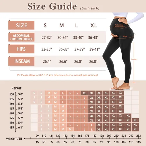 Vista 6 de FULLSOFT Paquete de 3 leggings de maternidad para mujer, cintura alta, entrenamiento, embarazo, pantalones de yoga con bolsillos