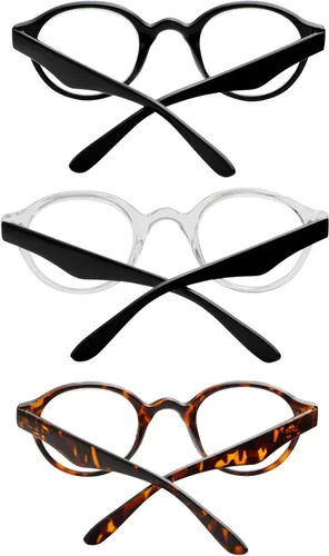 Vista 3 de Success Eyewear Reading Glasses 3 Pair Spring Hinge Professor Readers for Men and Women Fashion Glasses for Reading