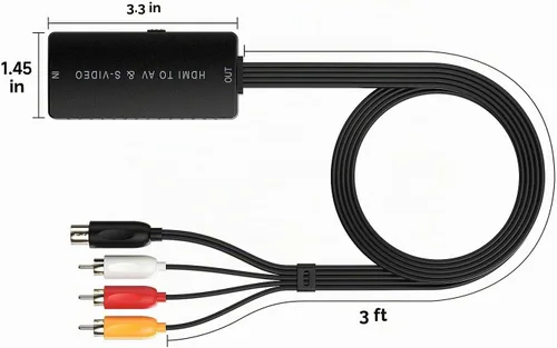 Vista 6 de Dingsun Convertidor HDMI a SVideo HDMI a Audio Convertidor de Video Adaptador HDMI a RCA con Cable Svideo Soporte 720P/1080p para PC Laptop Xbox PS3