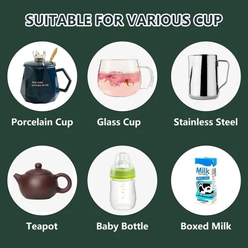 Vista 3 de Calentador de café para escritorio, con juego de tazas. Calentador de tazas, calentador de té, calentador eléctrico de bebidas, calentador