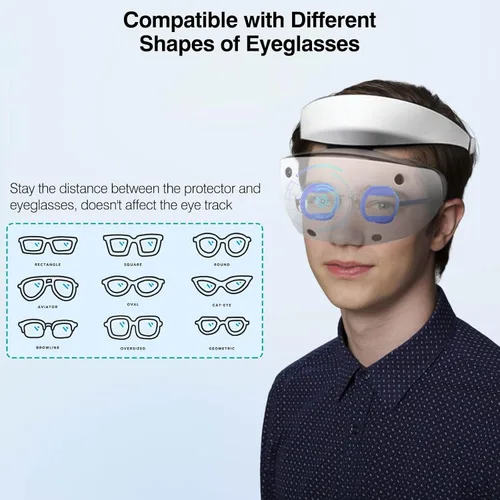Vista 4 de PECOOVR Rubber Glasses Spacer for PSVR 2, Silicone Lens Protector Compatible with Playstation VR2 + Charging Station for PSVR 2 Controller