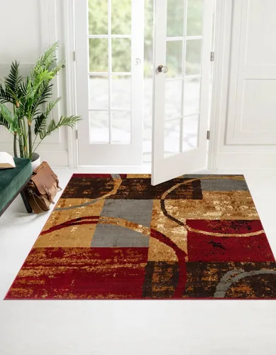 Vista 15 de Unique Loom Barista Collection - Alfombra de área Kouillou (2' 2" x 3' 1" ovalada, multi/marrón)