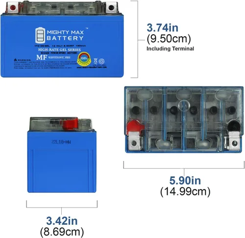 Vista 2 de Mighty Max Battery Reemplazo de batería de gel de 12V 8.6AH 190CCA para WPS CTZ10S-BS