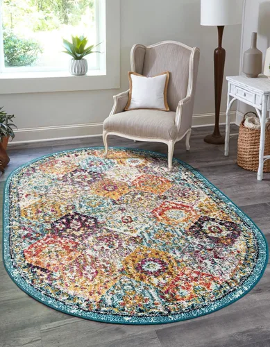 Vista 30 de Unique Loom Penrose Collection - Alfombra de área - Blake (2' 2" x 3' 1" Rectángulo, Verde/Beige)
