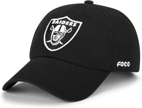 Vista 21 de FOCO NFL Gorras y Gorras Casuales para Hombres con Logotipo de Equipo de la NFL, Negro y Blanco