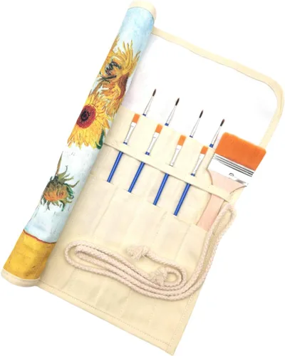 Vista 7 de Funny live Soporte para pinceles de pintura, pinceles de pintura para artistas y organizador de almacenamiento, bolsa enrollable, protege