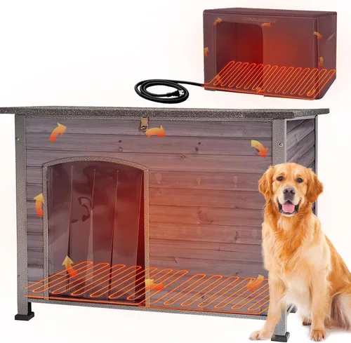 Vista 17 de Aivituvin Casa Grande para Perros al Aire Libre Interior Resistente a la Intemperie para Perros Pequeños, Medianos y Grandes con Marco de Hierro