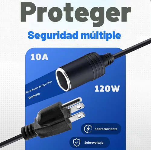 Vista 3 de Aletbo Convertidor de AC a DC 110V a 12V, adaptador de 10A 120W, enchufe de mechero de 12 voltios a enchufe de pared para refrigerador de auto