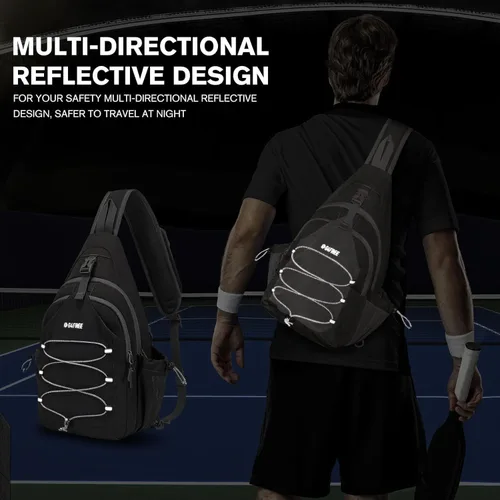 Vista 4 de G4Free Pickleball Bag, Crossbody Sling Bag for Men Women, Pickleball Backpack, Pickle Ball Paddle Bag Gifts for Sports