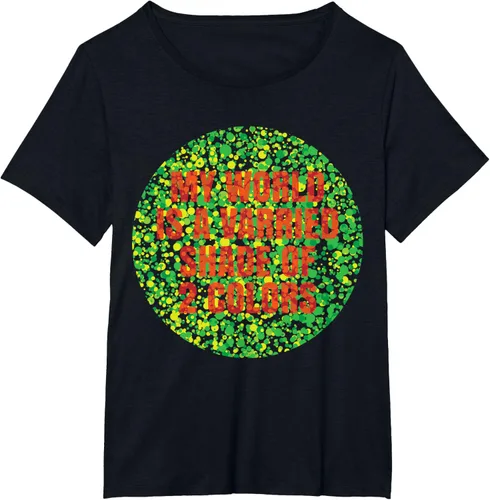 Vista 5 de Camiseta divertida con problemas daltónicos al color, Negro