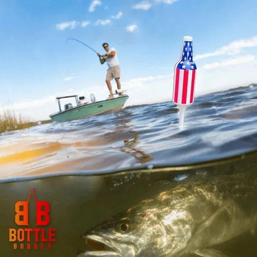Vista 6 de Paquete de 3 bobbers de pesca con la bandera estadounidense, regalo perfecto para el Día de los Veteranos y el 4 de julio - Bobbers patrióticos