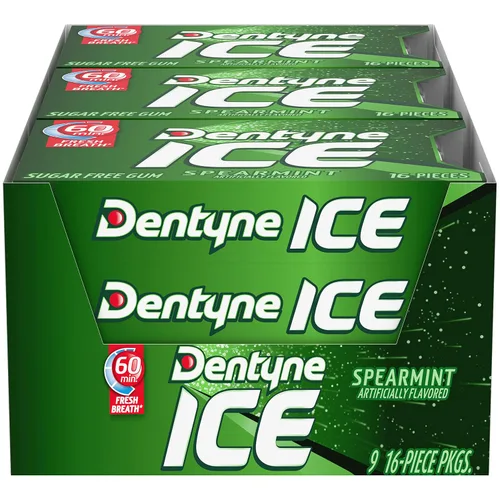 Vista 25 de Dentyne Ice Arctic Chill - Goma de mascar sin azúcar, 9 paquetes de 16 piezas (144 piezas en total) Goma de mascar, perfecta para un aliento