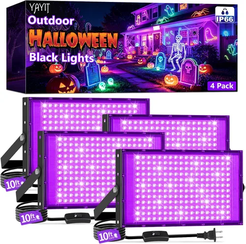Vista 11 de 100W LED Black Lights with Switch+Plug, IP66 Waterproof, 1 Pack
