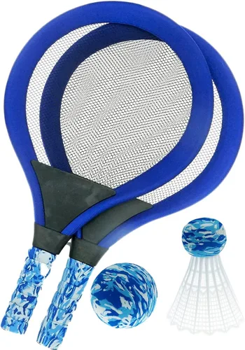 Vista 5 de Juego de bádminton con 2 raquetas, pelota de playa y Birdie - Colores surtidos - Raqueta de tenis ligera Juegos al aire libre Juego de juguetes