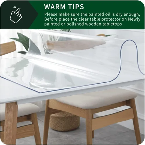 Vista 3 de Almohadillas de PVC transparente para mesa de centro de comedor, cubierta de plástico de cristal, cubierta de mesa de conferencias, cubierta