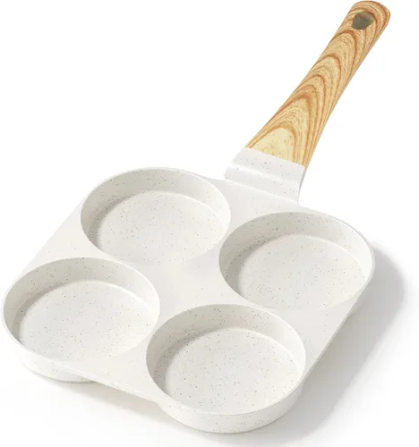 Vista 11 de GiPP Sartén de cerámica antiadherente para huevos, sartén dividida 3 en 1 para tortilla de desayuno, 7.9 pulgadas con mango resistente al calor