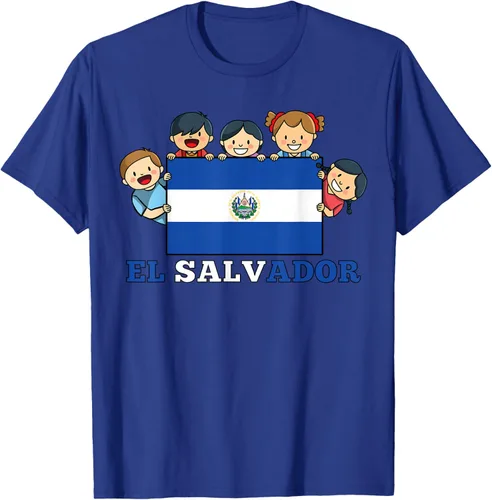 Vista 24 de Camiseta salvadoreña del Mes de la Herencia Hispana con la bandera de El Salvador para niños, Negro