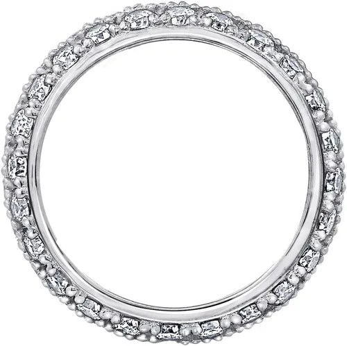 Vista 2 de Amazon Essentials Anillo de plata de ley chapada en platino o oro de 3 filas con circonita cúbica redonda de elementos infinitos