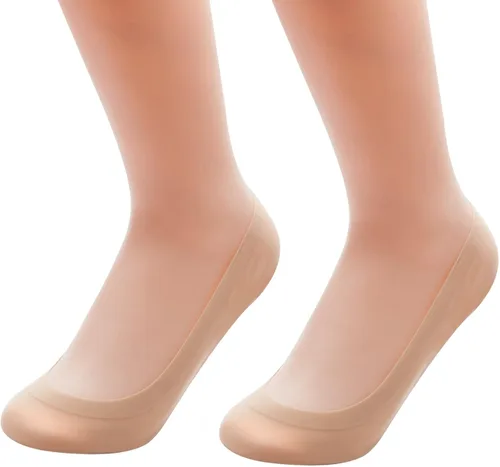 Vista 6 de 2 pares de calcetines con arco de soporte, de nylon, acolchados, invisibles para mujer