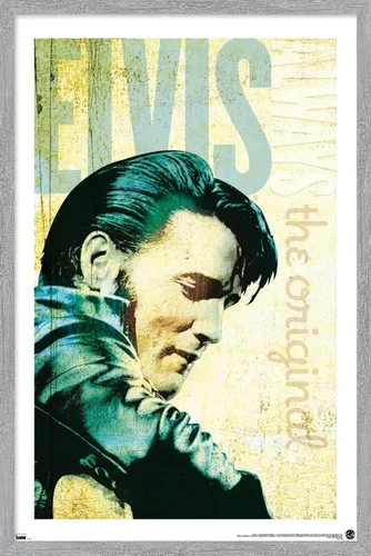 Vista 13 de Trends International Elvis Presley - Póster de pared original, 34 pulgadas de largo x 22.4 pulgadas, versión enmarcada en caoba Versión enmarcada