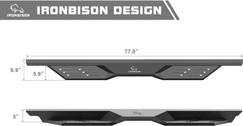 Vista 4 de IRONBISON Defender Step - Estribos compatibles con Toyota Tundra 2022-2026, camioneta de doble cabina y camioneta Tundra, escalones laterales