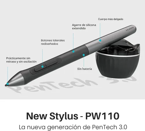 Vista 2 de HUION Inspiroy 2 Tableta de dibujo mediana con rueda de desplazamiento, 9 x Negro