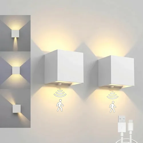 Vista 9 de Luz de Pared LED RGB, Aplique de Pared con Batería de 6000mAh, 16 Colores, Recargable, Control Remoto, Regulable, Magnética, Luz de Pared RGB-1