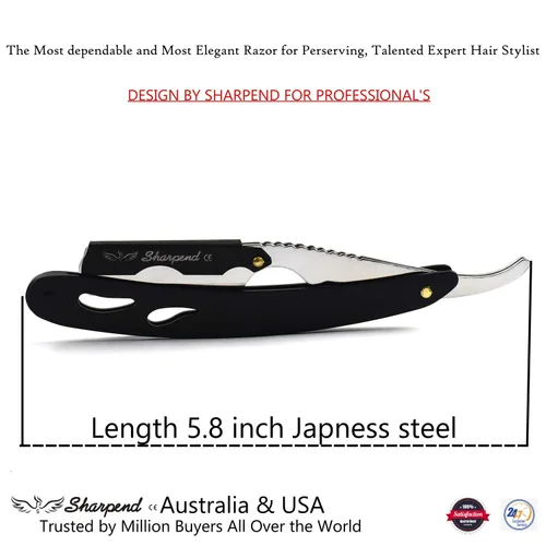 Vista 3 de Sharpend Maquinilla de afeitar recta profesional para hombres Hecho a mano de acero inoxidable Kit de maquinilla de afeitar recta afeitadora
