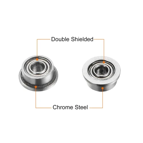 Vista 3 de uxcell MF52ZZ ensanchó el rodamiento de bolas, 4pcs 6.6x16.4x8.2 ft m acero cromado doble blindado ABEC1 cojinetes de brida Double Shielded, ABEC1