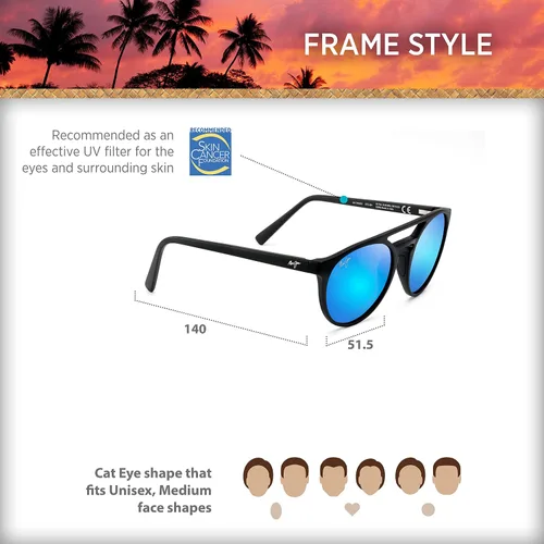 Vista 7 de Maui Jim Ah Dang - Lentes de sol polarizados de moda para hombre y mujer