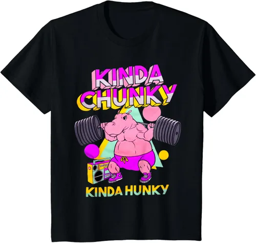 Vista 74 de Kinda Chunky Kinda Hunky, camiseta de gimnasio para culturismo, Negro