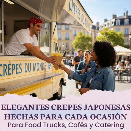 Vista 6 de Friteshop Eco Brown - Envolturas de crepé japonesas, conos desechables seguros para alimentos para crepes, postres, recipientes de papel resistentes