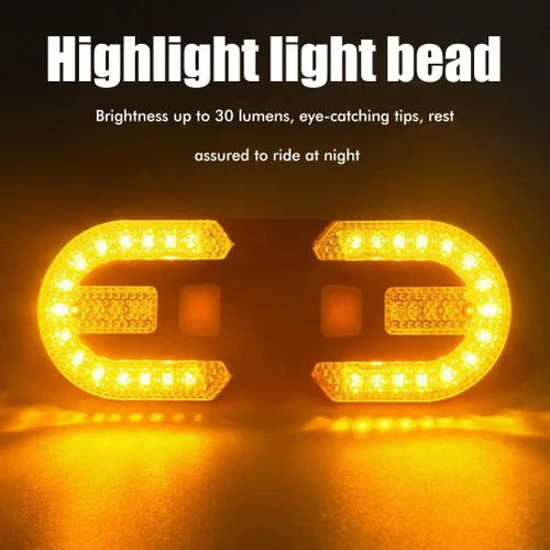 Vista 3 de LED Bicycle Rear Light, Bike Turn Signals with Wireless Remote Control, USB Charging, Bicycle Rear Light, Turn Signal Indicators for Safe Night