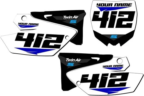 Vista 8 de 1993-1995 YZ 125 SG64 Custom MX Number Plates Senge Graphics Kit Compatible con Yamaha