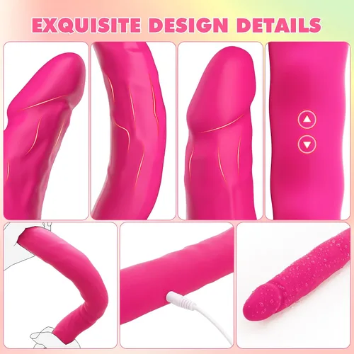 Vista 7 de Rosyrosy Vibrador de doble extremo y consolador vibrante para juguetes sexuales en pareja - 15.7 pulgadas, consoladores de punto G sin correa, pene