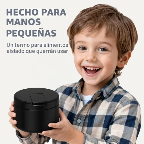 Vista 2 de LOHASOK Termo de sopa infantil de 12 onzas para comida caliente, tarro de comida aislado al vacío con tapa de hebilla, de acero inoxidable, boca