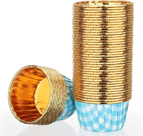 Vista 16 de EUSOAR Vasos para hornear, 50 forros para cupcakes de 3.5 onzas, forros para magdalenas de Navidad, envoltorios de cupcakes, papel para magdalenas