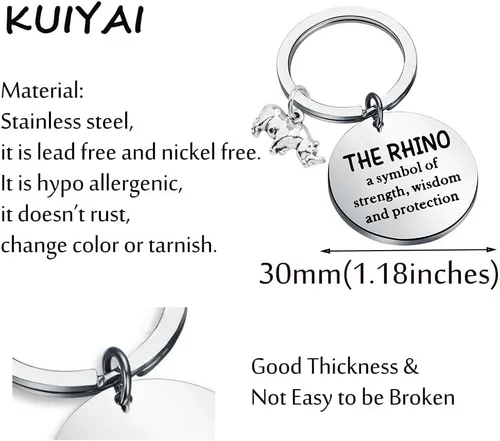 Vista 2 de Regalo de rinoceronte regalo para amantes del rinoceronte, regalo de rinoceronte, regalo de animal, rinoceronte, un símbolo de fuerza, sabiduría